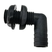 BAOSITY 90 Degree 3/4'' thru Hull Connector Boat Plumbing (Black) Deck Drain Easily Install Accessory Part for Ship Boat Yachts