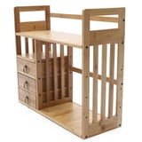 Desktop Bookshelf Wood Storage Rack Adjustable Display Table Shelf ...