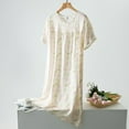 thumbnail image 2 of Yuanlong Womens Nightgown Short Sleeve Heart & Sun Printed Round Neck Sleepshirts Spring Summer Home Cozy Soft Loungewear, 2 of 3