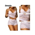 thumbnail image 4 of Gvmfive Women's Plus Size Lingerie Lace Babydoll G-String Shorts Underwear Sleepwear 3pcs Sets, 4 of 4