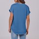 thumbnail image 4 of Blusas para las Mujeres Casual Verano Botón Sólido V-Cuello Suelto Camiseta, Moda Algodón/Lino Mezcla Blusa, 4 of 9