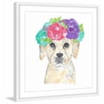 thumbnail image 2 of Marmont Hill "Dog with Flower Crown" by Thimble Sparrow Framed Painting Print, 2 of 5