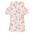 thumbnail image 4 of Fiudx Camisas para Mujer Blusas con Estampado Floral para Mujer, Camiseta con Hombros Descubiertos, Camiseta de Manga Corta con Cuello En V, 4 of 4