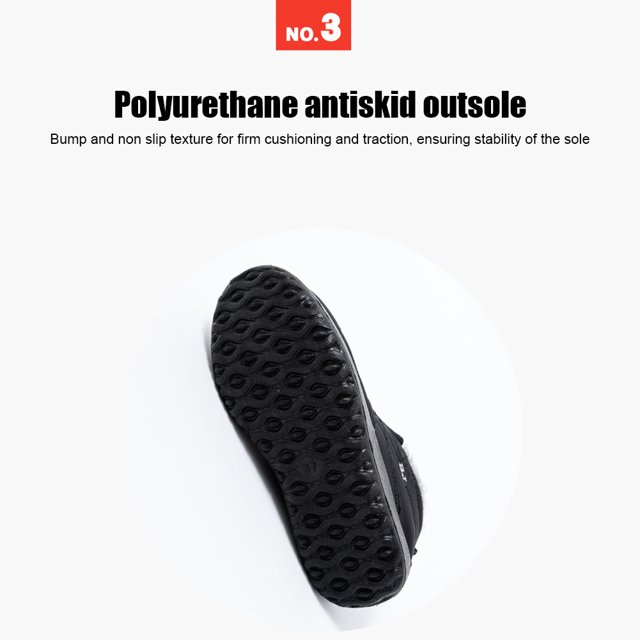 Zapatos de invierno impermeables para hombres y mujeres, botines de nieve cálidos de felpa, sin cordones (negro 36) Ehuebsd Para estrenar