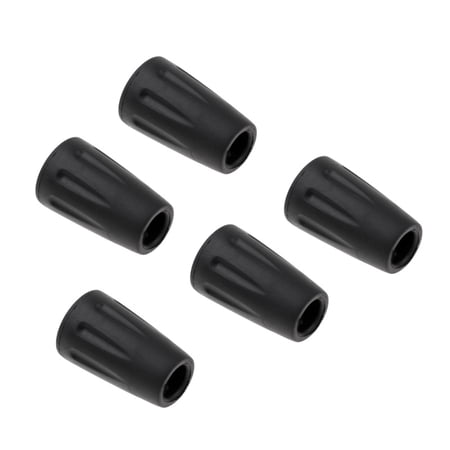5pcs Black Protectors Trekking Pole Tip Replacement Parts