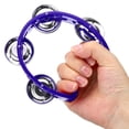 thumbnail image 4 of 2pcs Tambourine, Jingle Bells Wrist Bells Hand Bell Percussion Instruments Musical for Adults Church, Blue, 4 of 5