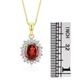thumbnail image 5 of RYLOS Women's 14K Yellow Gold Princess Diana Inspired Ring & Necklace W/ 18" Chain Gemstone & Diamonds 9X7MM Garnet January Birthstone . 2 PC Perfectly Matched Gold Jewelry Ring Size 7, 5 of 10