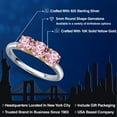 thumbnail image 2 of Gem Stone King 925 Silver and 10K Yellow Gold Pink Lab Grown Diamond Engagement Ring for Women | 1.50 Cttw | Round 5MM | Gemstone April Birthstone | Size 8, 2 of 6
