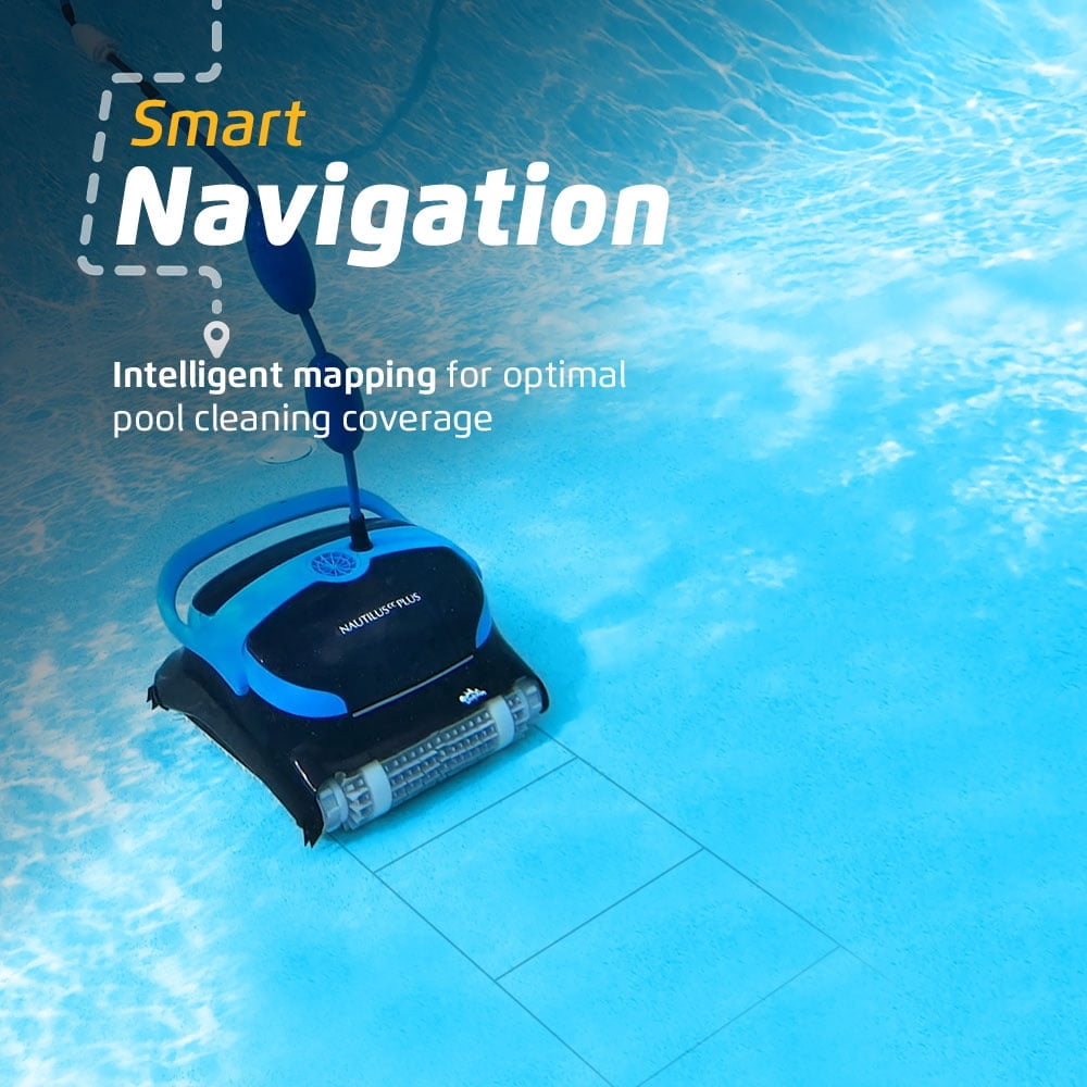 Restored Dolphin Nautilus CC Plus Wi-Fi Automatic Robotic Pool Vacuum Cleaner, Always Cleaning, Never Charging, with Wall Climbing Scrubber Brush, Ideal for In-Ground Pools up to 40 FT in Length (Refurbished)