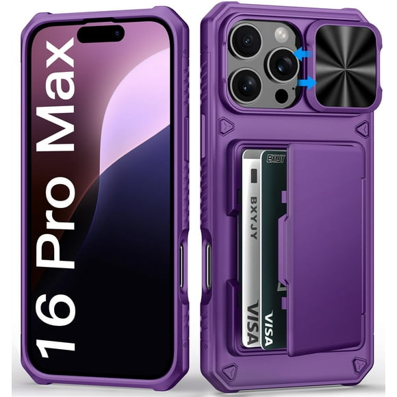 Funda de teléfono BXYJY Wallet con funda de cámara para iPhone 16 Pro Max