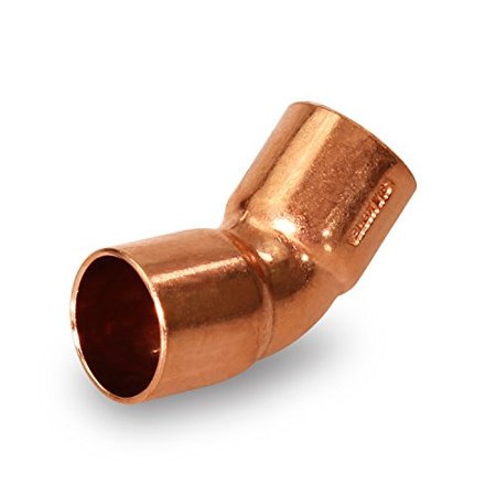 everflow supplies cclf0038 45 degree c x c copper elbow with two solder cups for 1/2