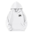 thumbnail image 3 of Tfken Toddler Kids Boys Hoodies Breathable Hooded Letter Print Sweatshirt Cozy White Tops Size 9-10 Years, 3 of 5