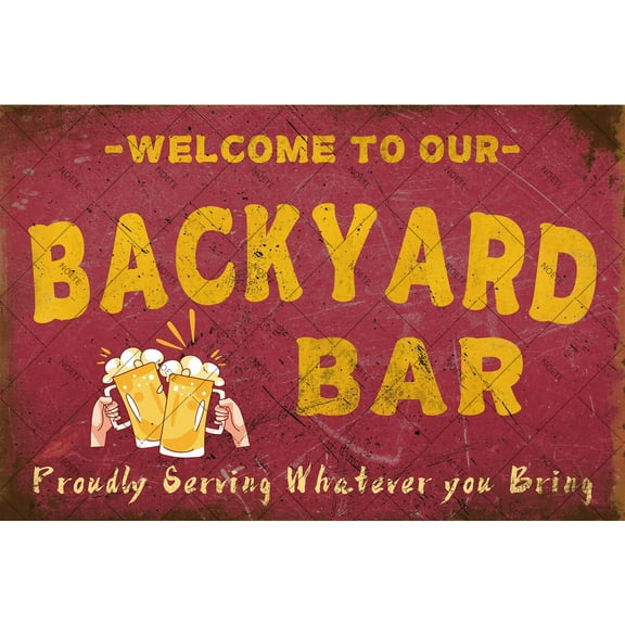 Noete 12x16 Inch Funny Bar Sign Retro Metal Tin Sign for Outdoor Patio, Pool Deck, Man Cave & Backyard Decor Bar Signs & Wall Art for Home & Pub