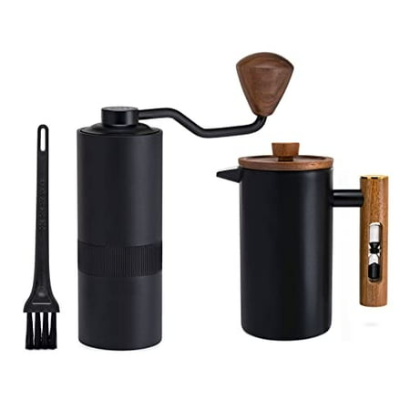 

Coffee Enthusiast Set - (34 oz) Double Stainless Steel French Press Coffee Maker with Timer and Manual Conical Burr Coffee Grinder with Adjustable Setting (2 Items)