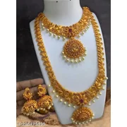 FIRST RAY MART Beautiful Necklace Set /Indian Women Jewellery Gold Plated Fashion Jewelry/Designer Pearl Necklace / Wedding Wear Bridal Gift