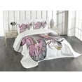thumbnail image 3 of Ambesonne Dragon Quilted Bedspread Set 3 Pcs, Digital Robotic Cyborg, Queen Size, Yellow Fuchsia Grey, 3 of 5