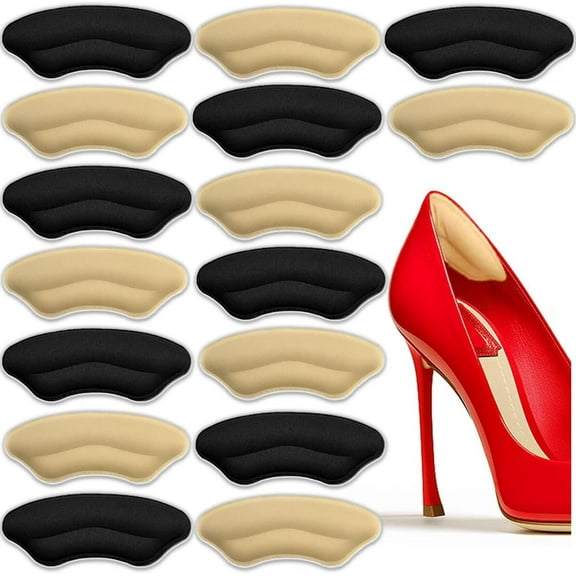 Heel Grips Liner Cushions Inserts for Loose Shoes, 16 PCS/8 Pairs Heel Pads for Shoes Too Big Women Men, Heel Grips to Prevent Pain Blisters Calluses, Heel Protectors to Improve Shoe Fit and Comfort