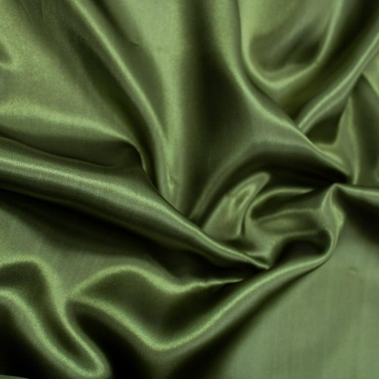 FREE SHIPPING!!! 60 inches Wide - by The Yard - Charmeuse Bridal Satin  Fabric for Wedding, Apparel, Crafts, Decor, Costumes (OLIVE GREEN, 1 YARD)