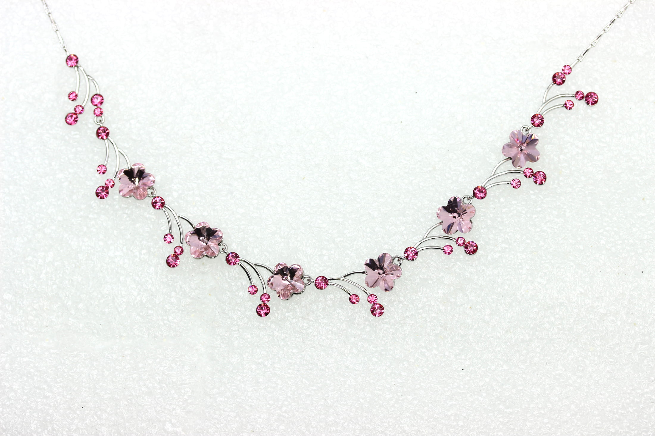 Rubans Gold Plated Handcrafted Zircon & Pink Crystal Studded Choker Se