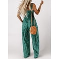 thumbnail image 3 of Women's Casual Loose Overalls Jumpsuits One Piece Sleeveless Printed Wide Leg Long Pant Rompers With Pockets, 3 of 4