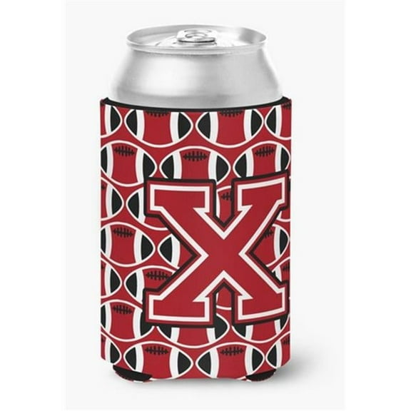 Letter X Football Red, Black & White Can or Bottle Hugger
