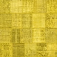 thumbnail image 1 of Ahgly Company Machine Washable Indoor Square Patchwork Yellow Transitional Area Rugs, 6' Square, 1 of 4