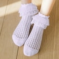 thumbnail image 2 of Caqnni Baby Girls Socks Toddlers Ruffle Socks Girl's Frilly Dress Socks Baby Summer Mesh Socks Solid Crew Socks Dress Kids Princess Socks for 1-16 Years, 2 of 7