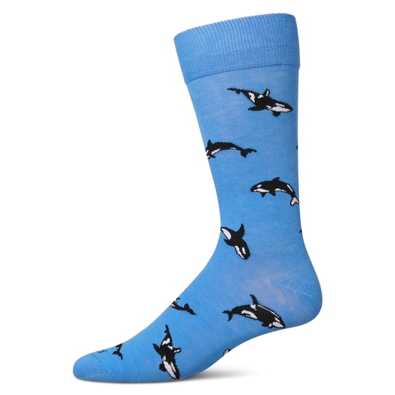 MeMoi Men's Orcas Rayon From Bamboo Crew Socks - Mens - Male, 10-13, Azure