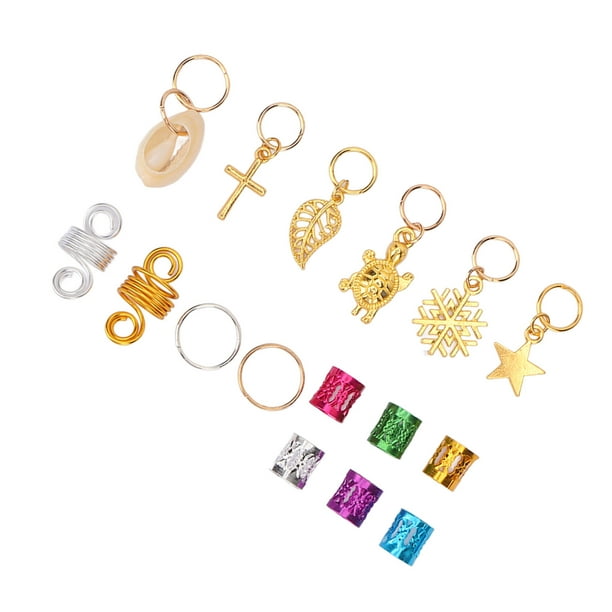 Kit de Colgantes para el Cabello, Accesorios 150 Piezas de Cabello decorativo de metal colorido para trenza