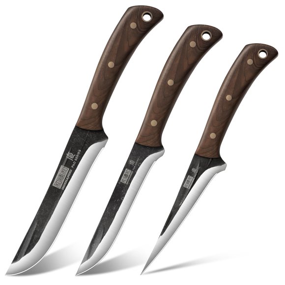Set de Cuchillos de Cocina HOSHANHO 3 Piezas de Acero al Carbono Alto
