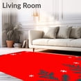 thumbnail image 2 of ODIKA 4'x6' Machine Washable Non-Slip Area Rug, Magical Snowy Evening Celebration Floor Decoration High Traffic Rug, Red, 611413, 2 of 7