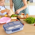 thumbnail image 4 of SHENGXINY Adult Bento Box,Sealed Compartmentalized Bento Box Food Grade for Office and Canteen Meals Blue, 4 of 7