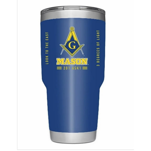 Stainless Steel 30 oz Masonic Tumbler, Blue
