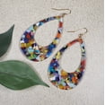 thumbnail image 3 of Vibrant Lightweight Acrylic Teardrop Boho Statement Earrings, Hypoallergenic, 3 of 5