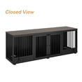thumbnail image 4 of NARTRU Dog Crate Furniture with Dog Feeder, 86.6 inch Wooden Dog Kennel Furniture with Divider, Black, 4 of 8