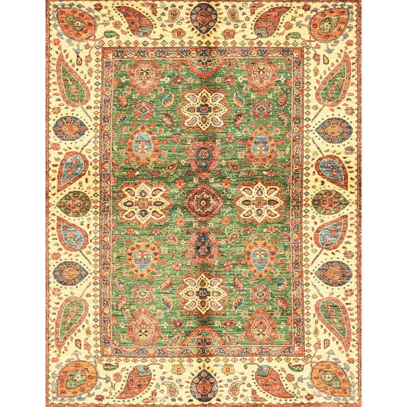 Ahgly Company Machine Washable Indoor Rectangle Abstract Red Fox Red Area Rugs, 8' x 12'