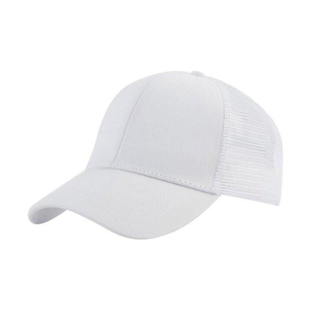 Under $10 Visors White Unisex Baseball with Ponytail Opening Ponytail Adjustable Mesh Breathable Cap