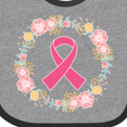 thumbnail image 4 of Inktastic Breast Cancer Pink Ribbon Awareness Wreath Girls Baby Bib, 4 of 4