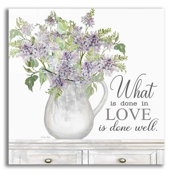 Epic Art 'What is Done in Love' by Cindy Jacobs, Acrylic Glass Wall Art, 12"x12"