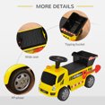 thumbnail image 4 of Aosom Kids Push Car Toddler Ride-on Construction Toy Cart for Age 18-36 Months with Shovel, Headlights, and Music, Yellow, 4 of 9