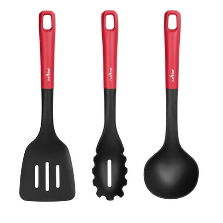 

NutriChef Kitchen Cooking Utensils Set - Includes Soup Ladle Pasta Fork and Spatula