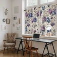 thumbnail image 5 of Farmhouse Flowers Kitchen Curtain for Berdoom Living Room Cafe 45 Inch Length, Botanical Purple Blue Floral Plants Tiers Curtains Light Filtering Drapes Rod Pocket Window Treatment 2 Panels 52"Wx45"L, 5 of 8