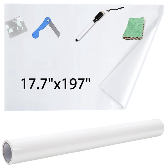 No Glue Static Cling Whiteboard Sticker for Wall,Bexikou 17.7"x197" Whiteboard Wallpaper, White Board Stick on Wall, Easy-to-Install Portable Dry Erase Contact Paper