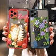 thumbnail image 2 of Funda de teléfono con Gato y flores para iPhone, carcasa trasera dura y suave a la moda para modelos 14 Pro Max, 11, 12 Pro, 13Pro Max, XS Max, XR, X, 8, 7Plus, SE Fivean unisex, 2 of 2