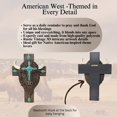 thumbnail image 2 of Turquoise Bison Wall Cross - North American Wall Cross - Southwestern Rustic Cross Decor - American Buffalo Cross - Religious Wall Decor and Cultural Wall Ornament, 2 of 7
