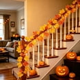 thumbnail image 4 of Artificial Maple Leaf Garland,Fall Foliage Autumn Vine Decor for Front Door Fireplace Livingroom Wall Thankgiving Decoration,6.56 Ft, 4 of 8