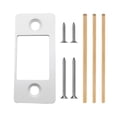 thumbnail image 1 of Placa de cierre para cerrojo con 4 tornillos y tacos de madera para fijar el cerrojo en el lateral estrecho blanco, 1 of 9