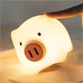 thumbnail image 1 of paquete de lindas luces de noche para niños, luz de noche de guardería blanda de silicona Kawaii VicoPig para regalo de niña, lámpara LED portátil recargable con sensor táctil para adolescentes, 1 of 5