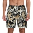 thumbnail image 2 of Goofa Black Palm Leaves Printed Men's Swim Trunks Board Shorts Quick Dry Mens Swimming Trunks with Compression Liner,Breathable Fit Hawaii Beach Shorts-X-Large, 2 of 9