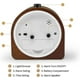 thumbnail image 4 of (Marrón) Reloj despertador con pilas, función de repetición, reloj despertador analógico luminoso de madera de viaje, silencioso sin necesidad, 4 of 5